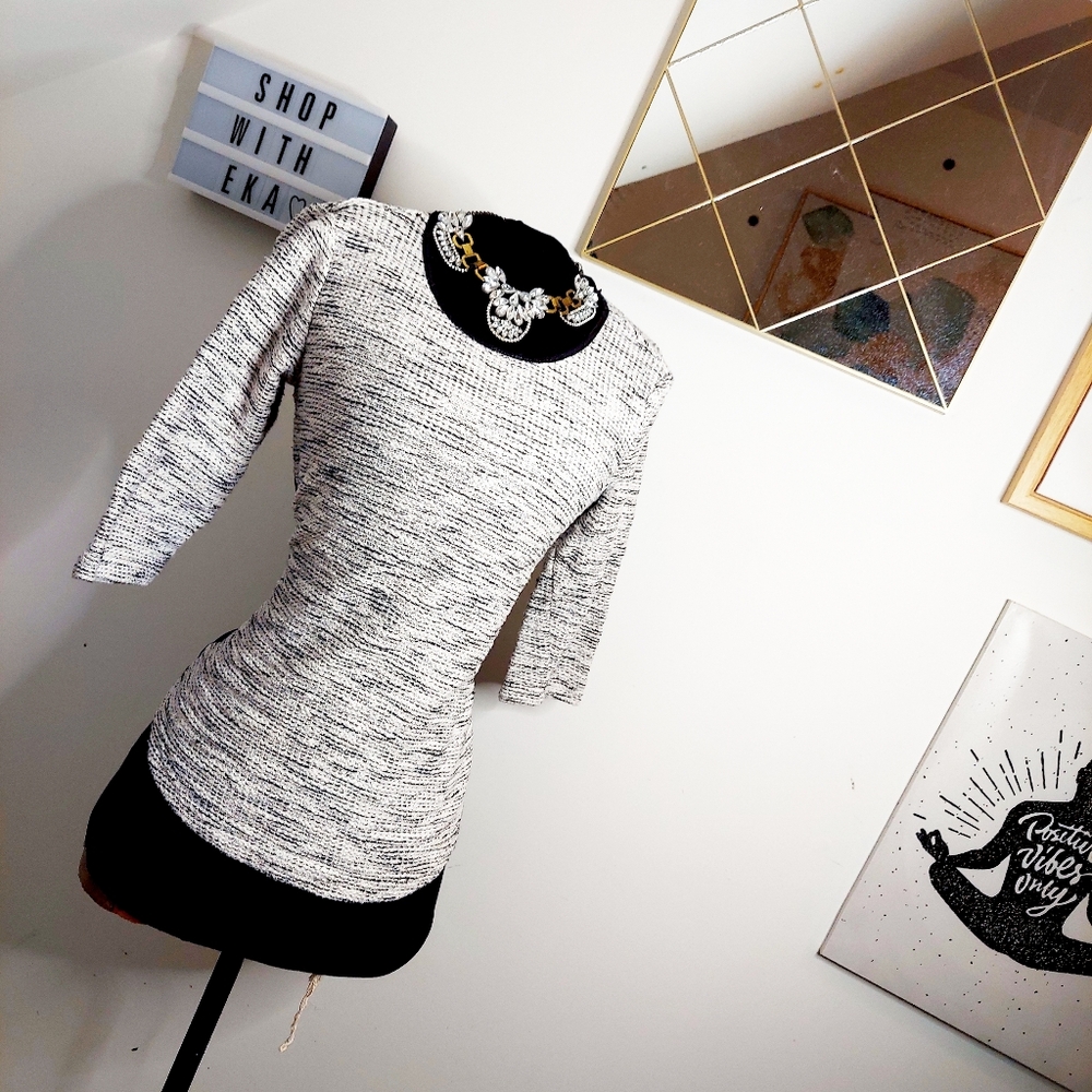 Grey and black long-sleeved shirt